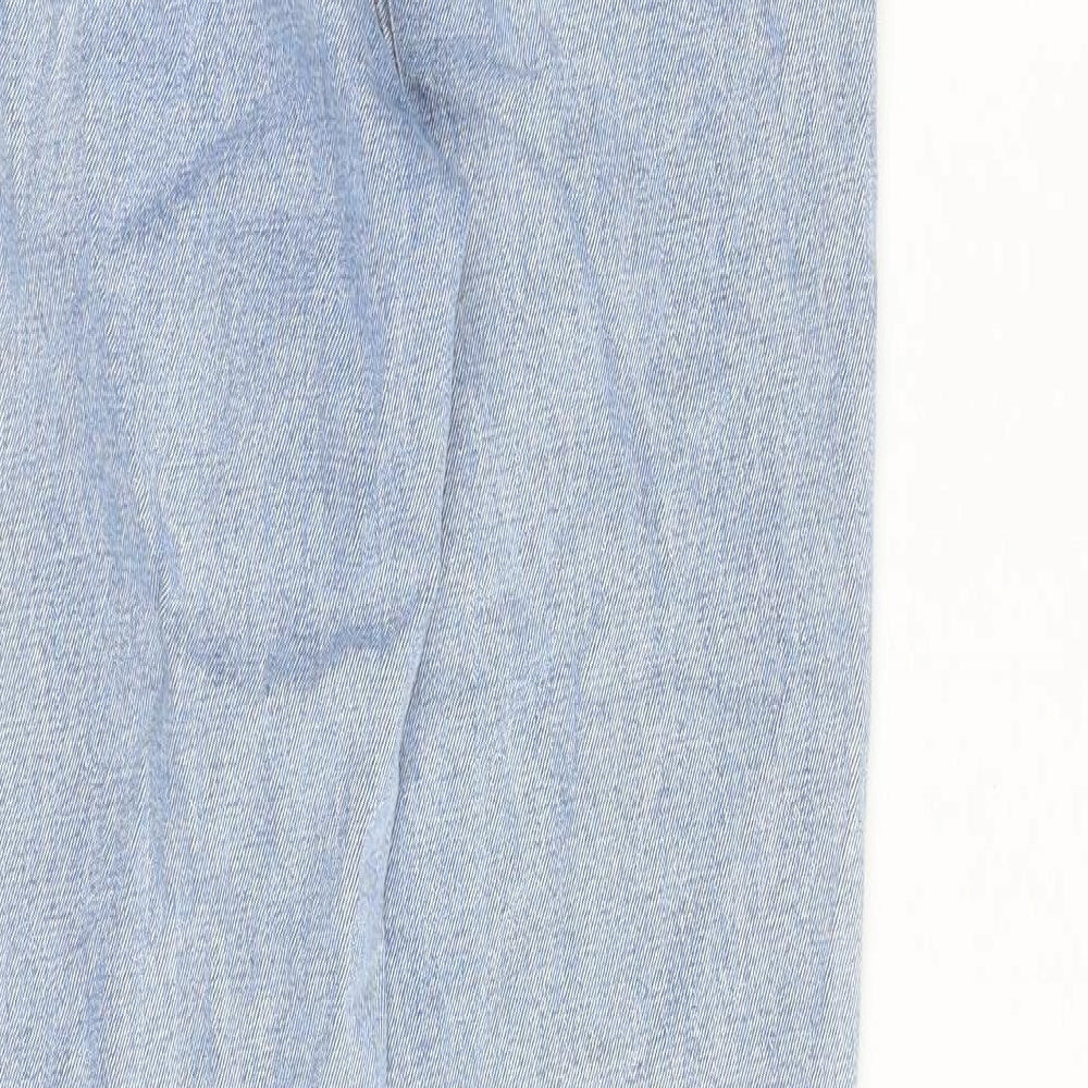 Abercrombie & Fitch Womens Blue Cotton Straight Jeans Size 26 in Regular Zip