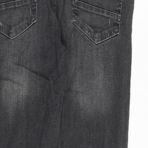 Burton Mens Grey Cotton Tapered Jeans Size 30 in Regular Zip - Short Leg