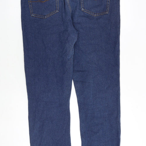 Cotton Traders Womens Blue Cotton Straight Jeans Size 16 Regular Zip