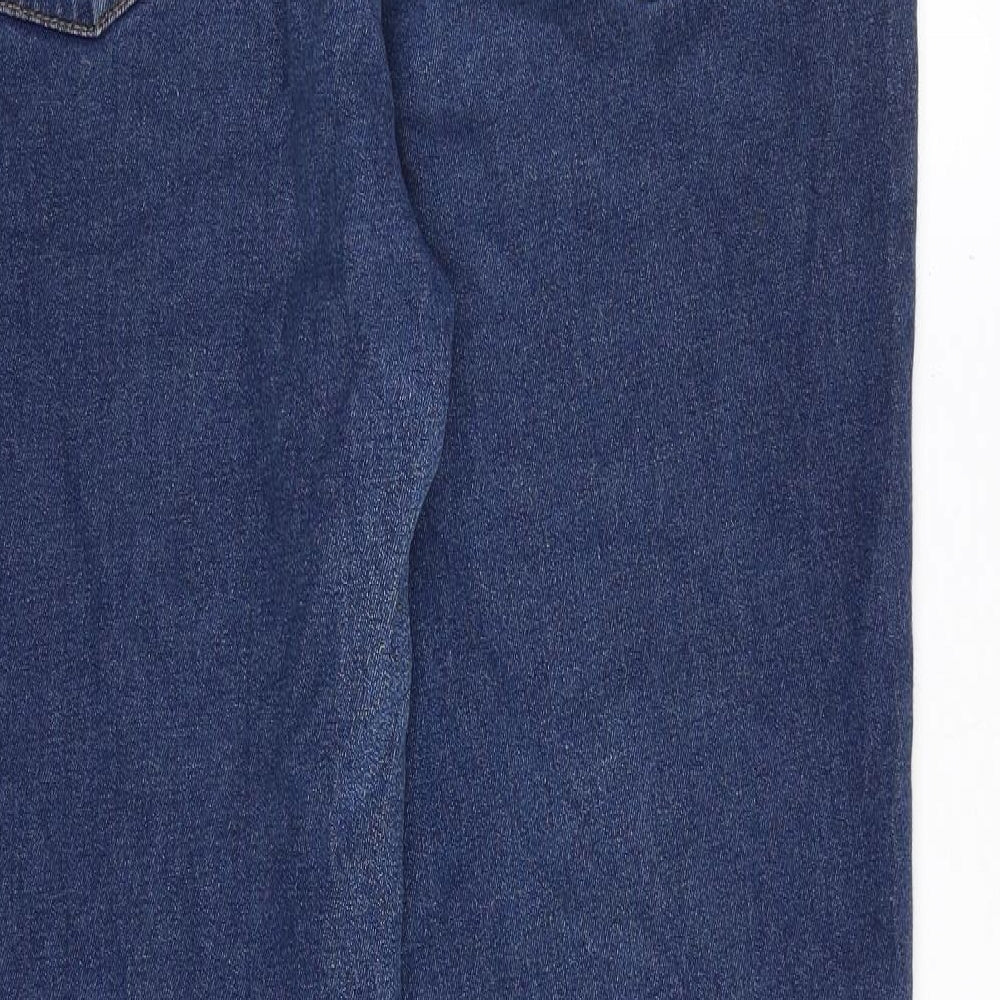 Cotton Traders Womens Blue Cotton Straight Jeans Size 16 Regular Zip