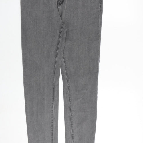 Laulia Womens Grey Cotton Skinny Jeans Size 14 Regular Zip