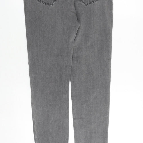 Laulia Womens Grey Cotton Skinny Jeans Size 14 Regular Zip