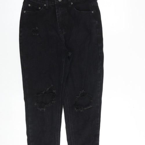 In the Style Womens Black Cotton Mom Jeans Size 8 Regular Zip