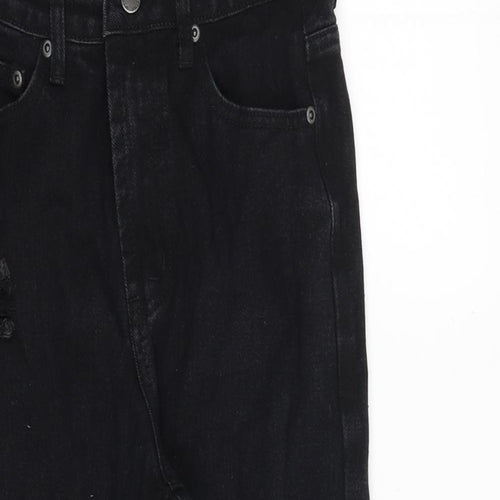In the Style Womens Black Cotton Mom Jeans Size 8 Regular Zip