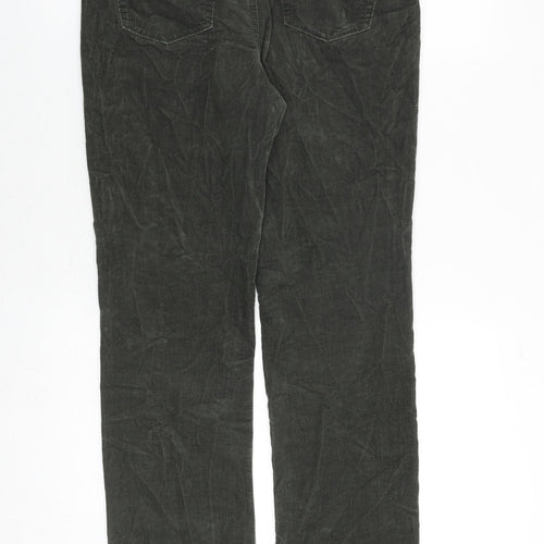 Per Una Womens Green Cotton Trousers Size 10 Regular Zip
