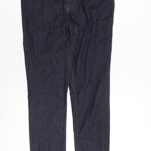 H&M Girls Blue Cotton Skinny Jeans Size 13-14 Years Regular Zip