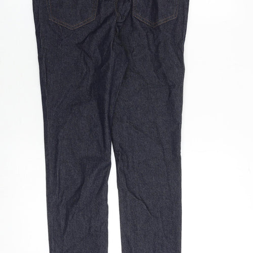 H&M Girls Blue Cotton Skinny Jeans Size 13-14 Years Regular Zip