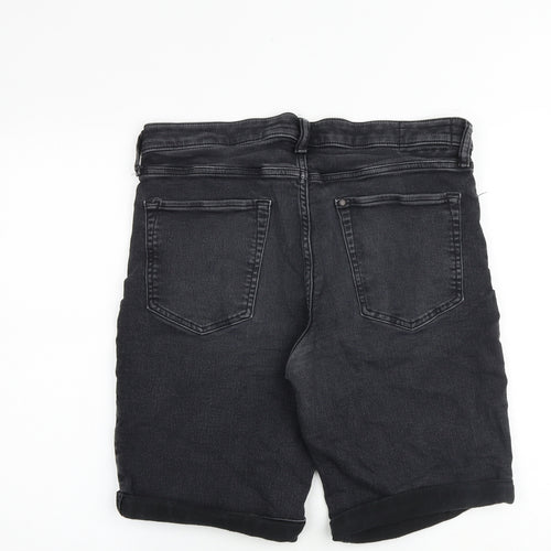 H&M Mens Grey Cotton Chino Shorts Size 36 in Regular Button