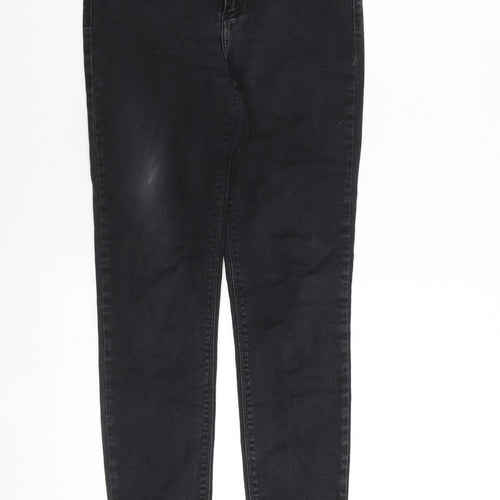 River Island Womens Black Cotton Skinny Jeans Size 8 Slim Zip