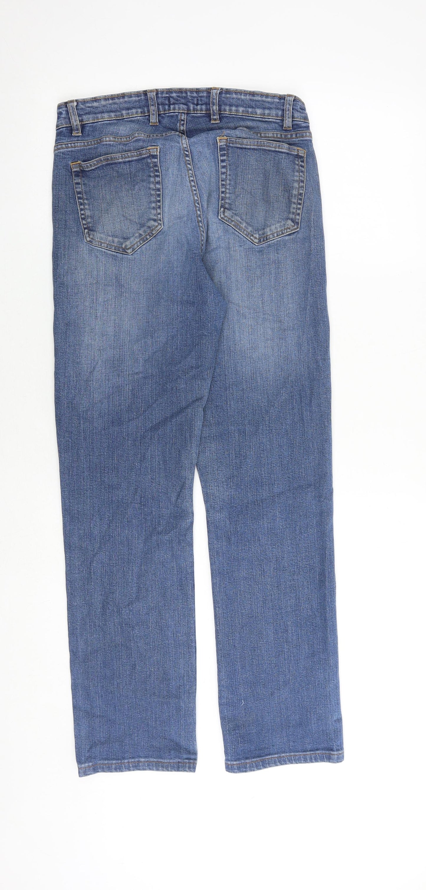 Baukjen Womens Blue Cotton Straight Jeans Size 27 in Regular Zip