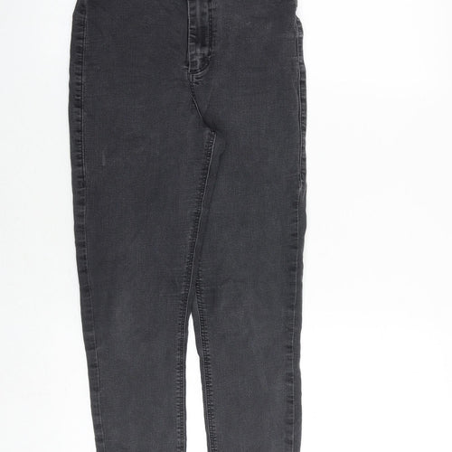 Topshop Womens Grey Cotton Skinny Jeans Size 28 in Regular Zip