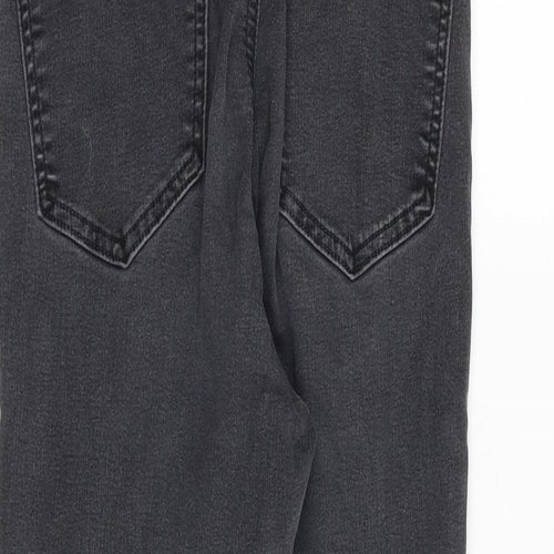 Topshop Womens Grey Cotton Skinny Jeans Size 28 in Regular Zip