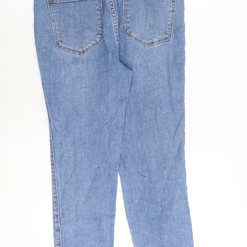 NEXT Womens Blue Cotton Skinny Jeans Size 10 Slim Zip - Cropped