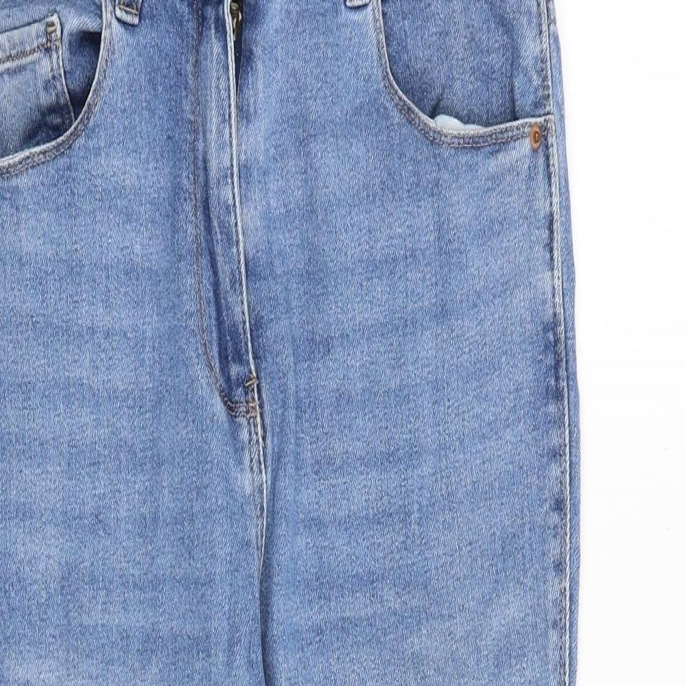 NEXT Womens Blue Cotton Skinny Jeans Size 10 Slim Zip - Cropped