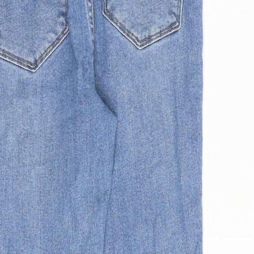 NEXT Womens Blue Cotton Skinny Jeans Size 10 Slim Zip - Cropped