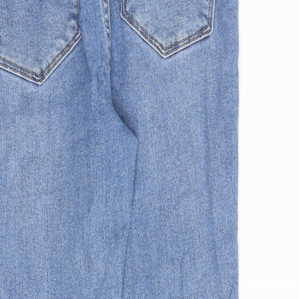 NEXT Womens Blue Cotton Skinny Jeans Size 10 Slim Zip - Cropped
