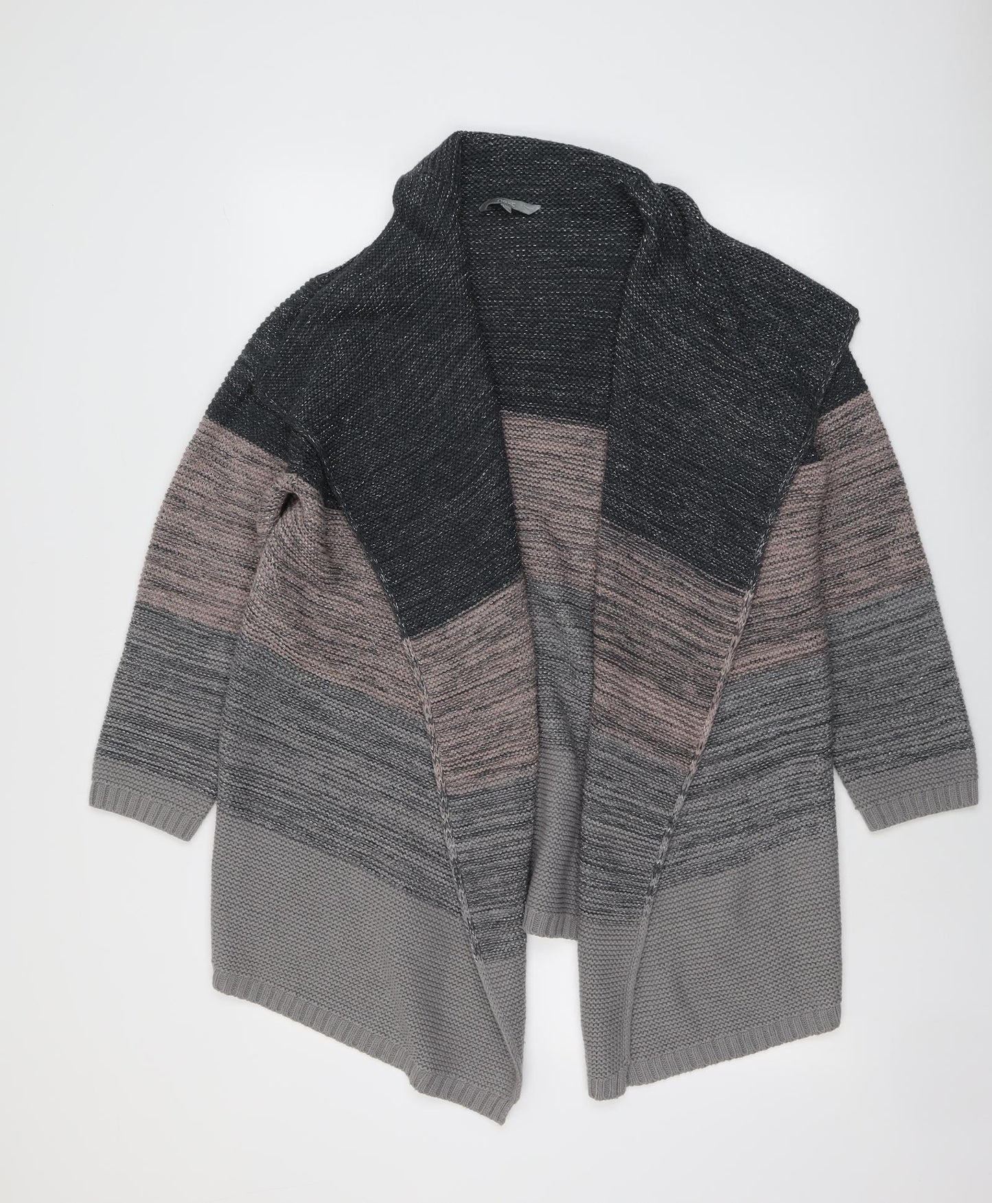 NEXT Womens Grey V-Neck Acrylic Cardigan Jumper Size L