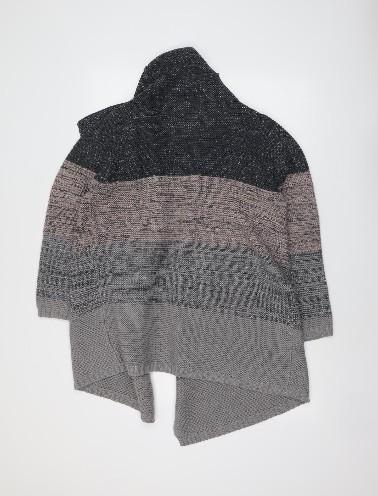 NEXT Womens Grey V-Neck Acrylic Cardigan Jumper Size L