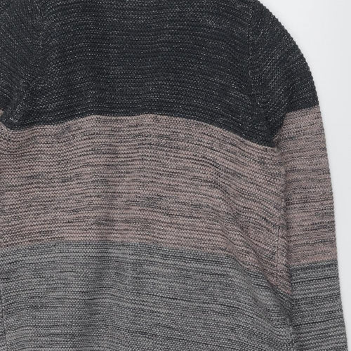 NEXT Womens Grey V-Neck Acrylic Cardigan Jumper Size L