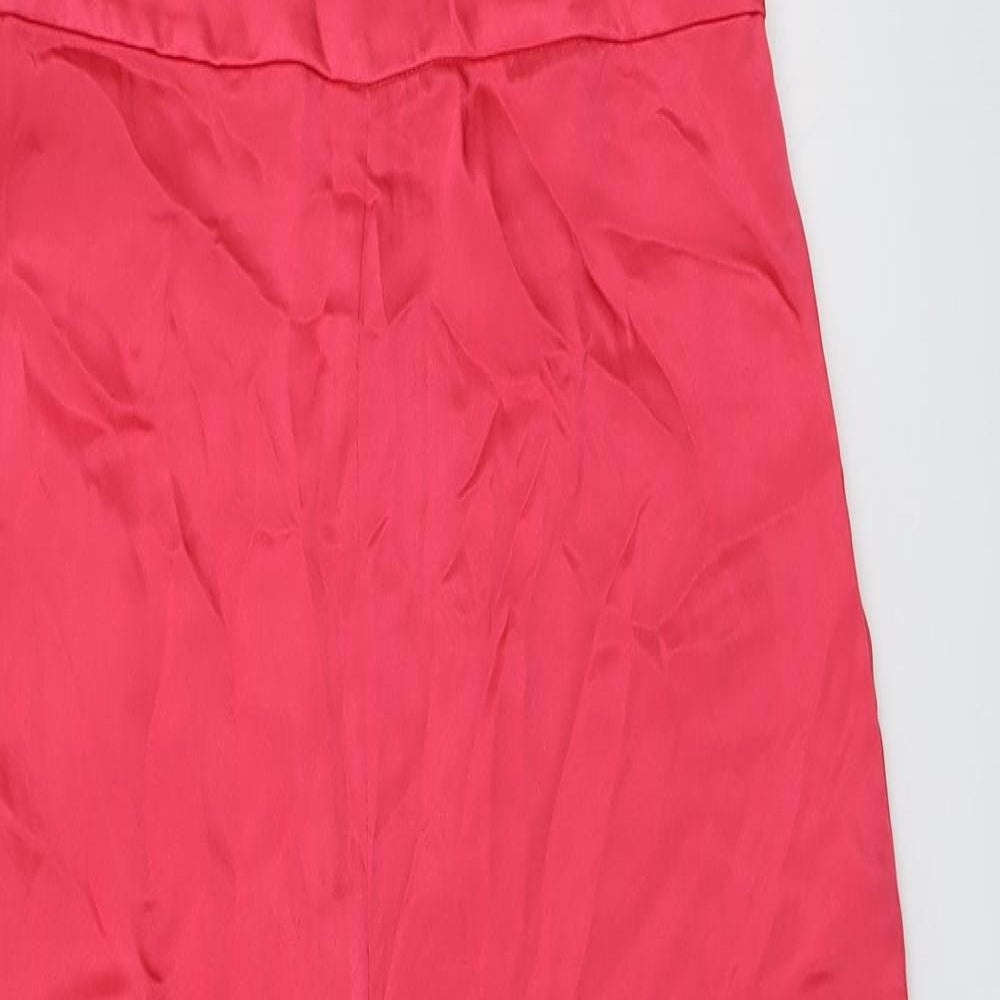 Zara Womens Pink Polyester Jumpsuit One-Piece Size L Zip