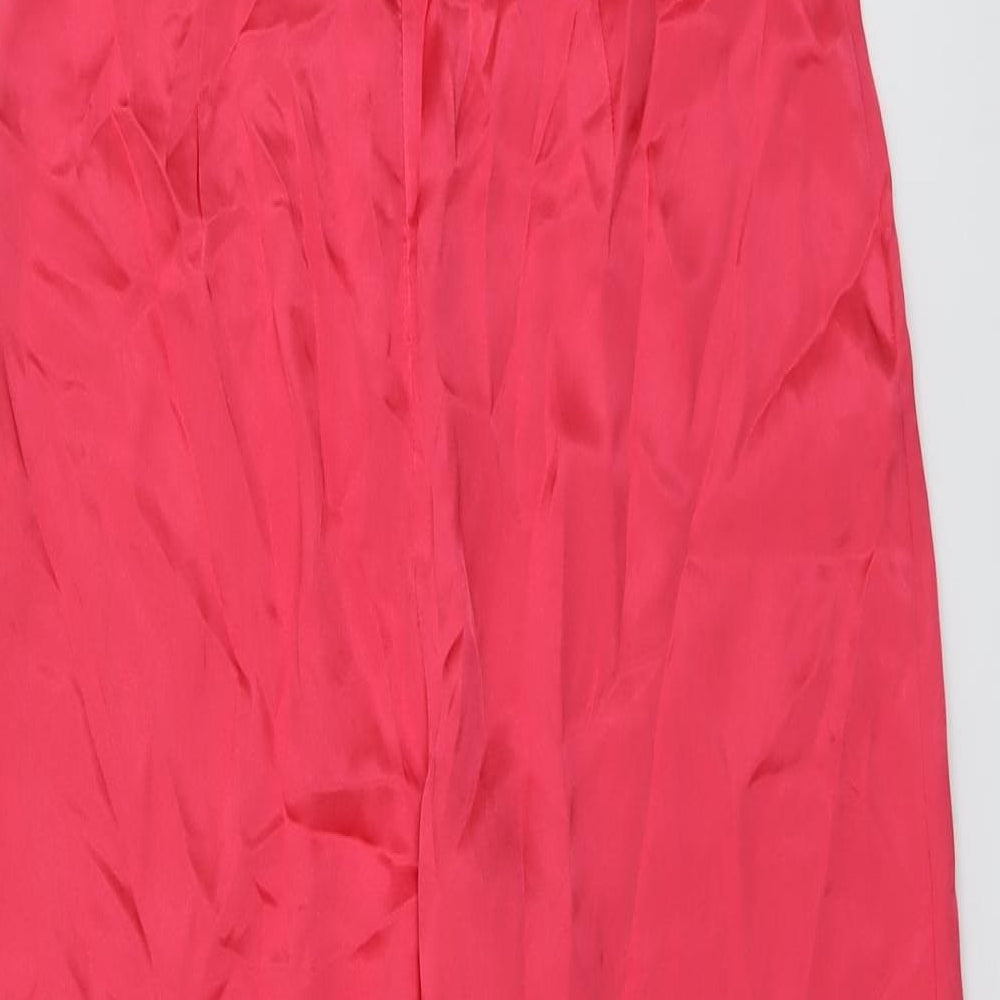 Zara Womens Pink Polyester Jumpsuit One-Piece Size L Zip