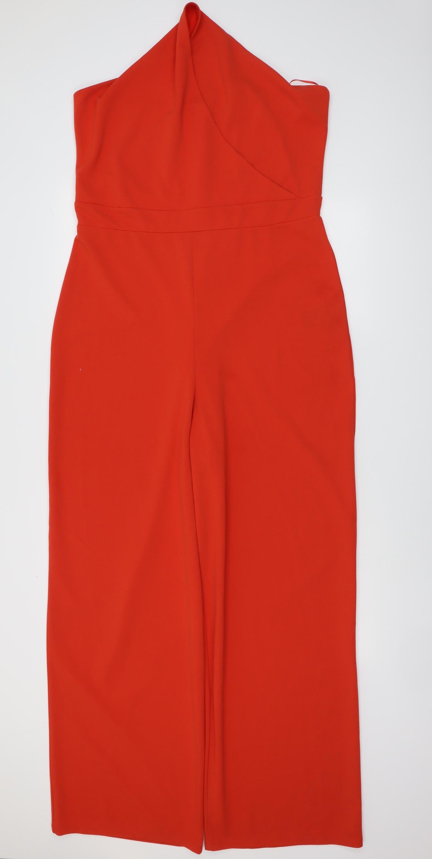 Lipsy Womens Red Polyester Jumpsuit One-Piece Size 18 Zip