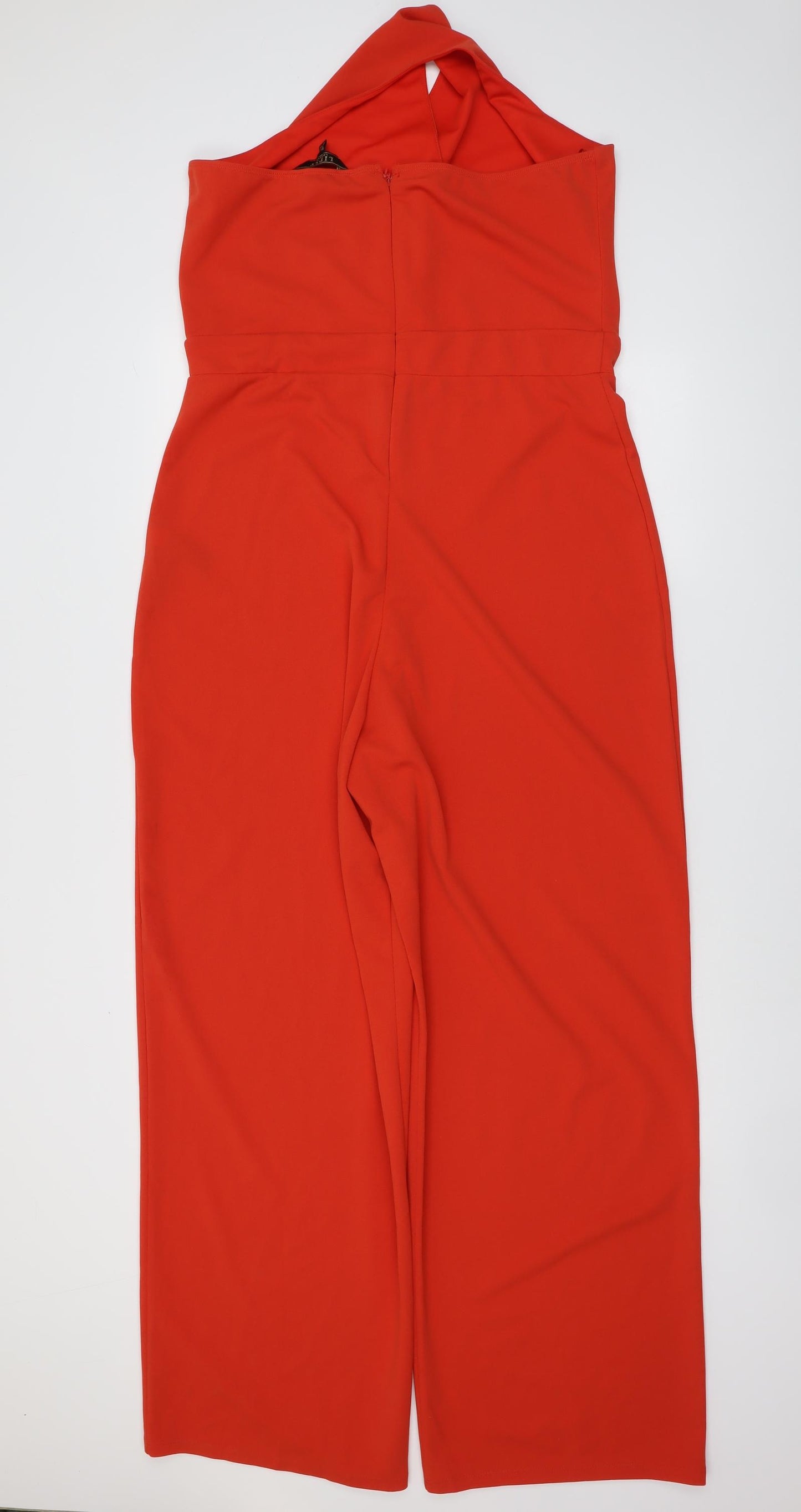 Lipsy Womens Red Polyester Jumpsuit One-Piece Size 18 Zip