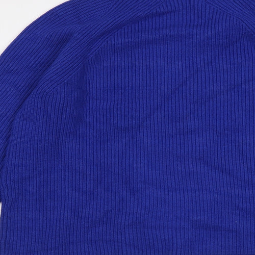 Marks and Spencer Womens Blue Roll Neck Viscose Pullover Jumper Size M