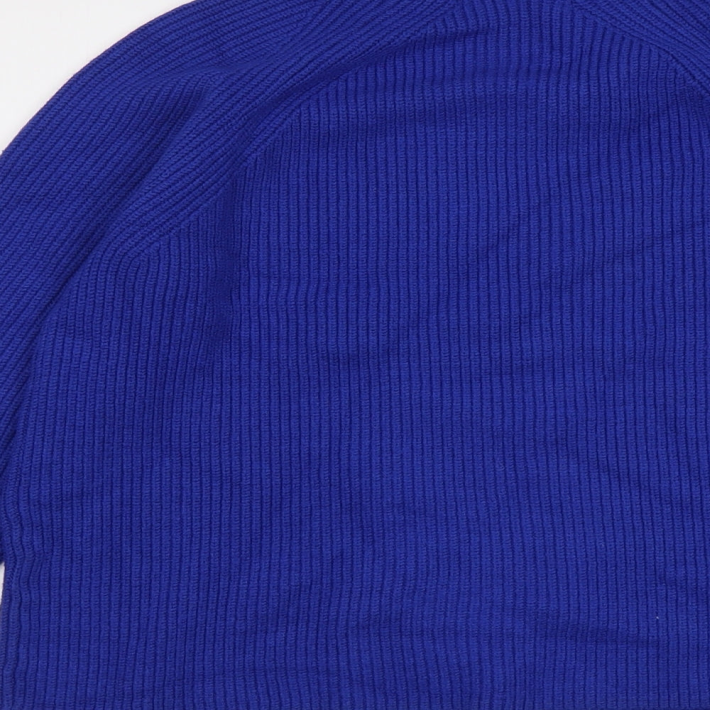 Marks and Spencer Womens Blue Roll Neck Viscose Pullover Jumper Size M