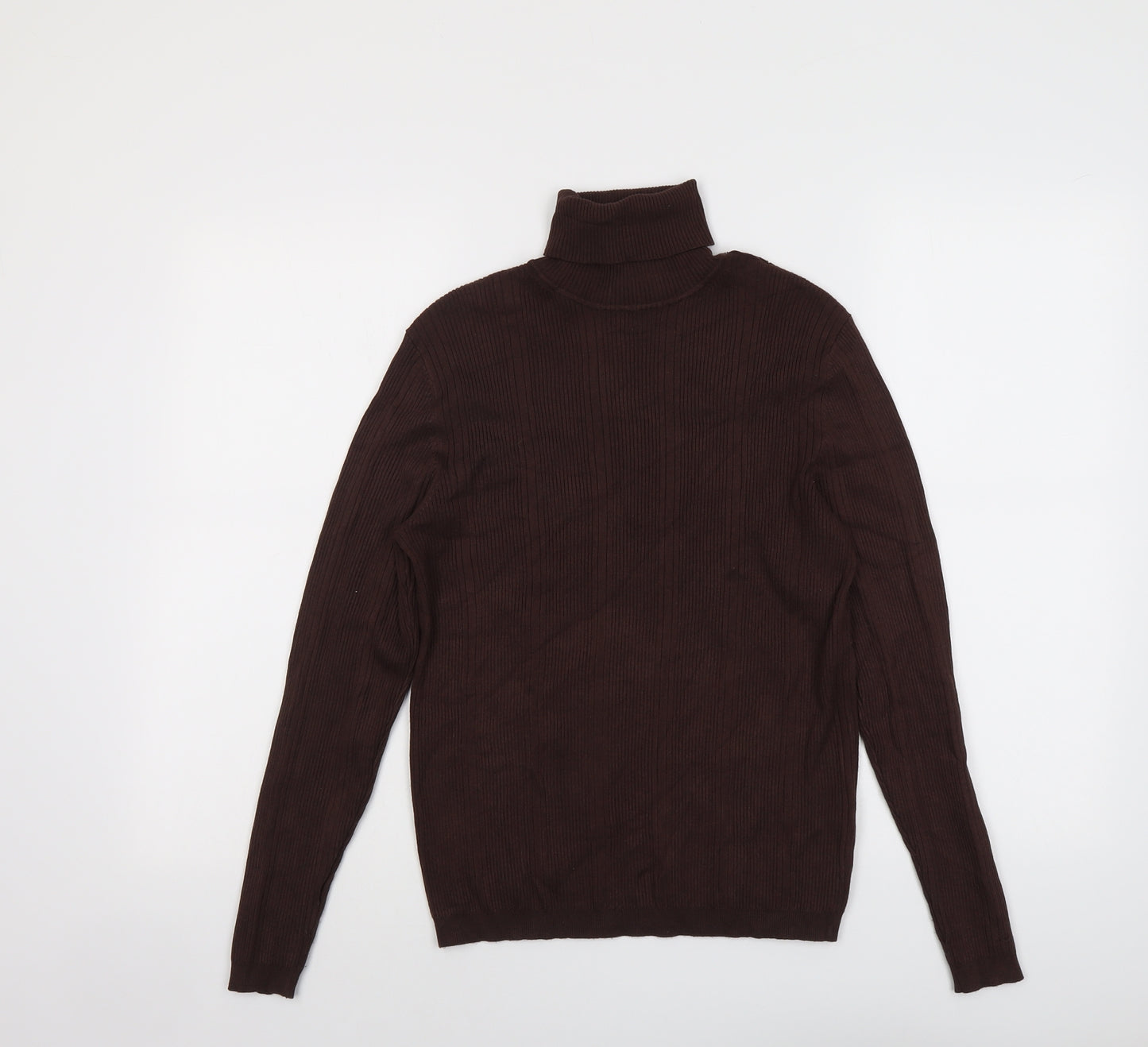 Marks and Spencer Womens Brown Roll Neck Acrylic Pullover Jumper Size 12