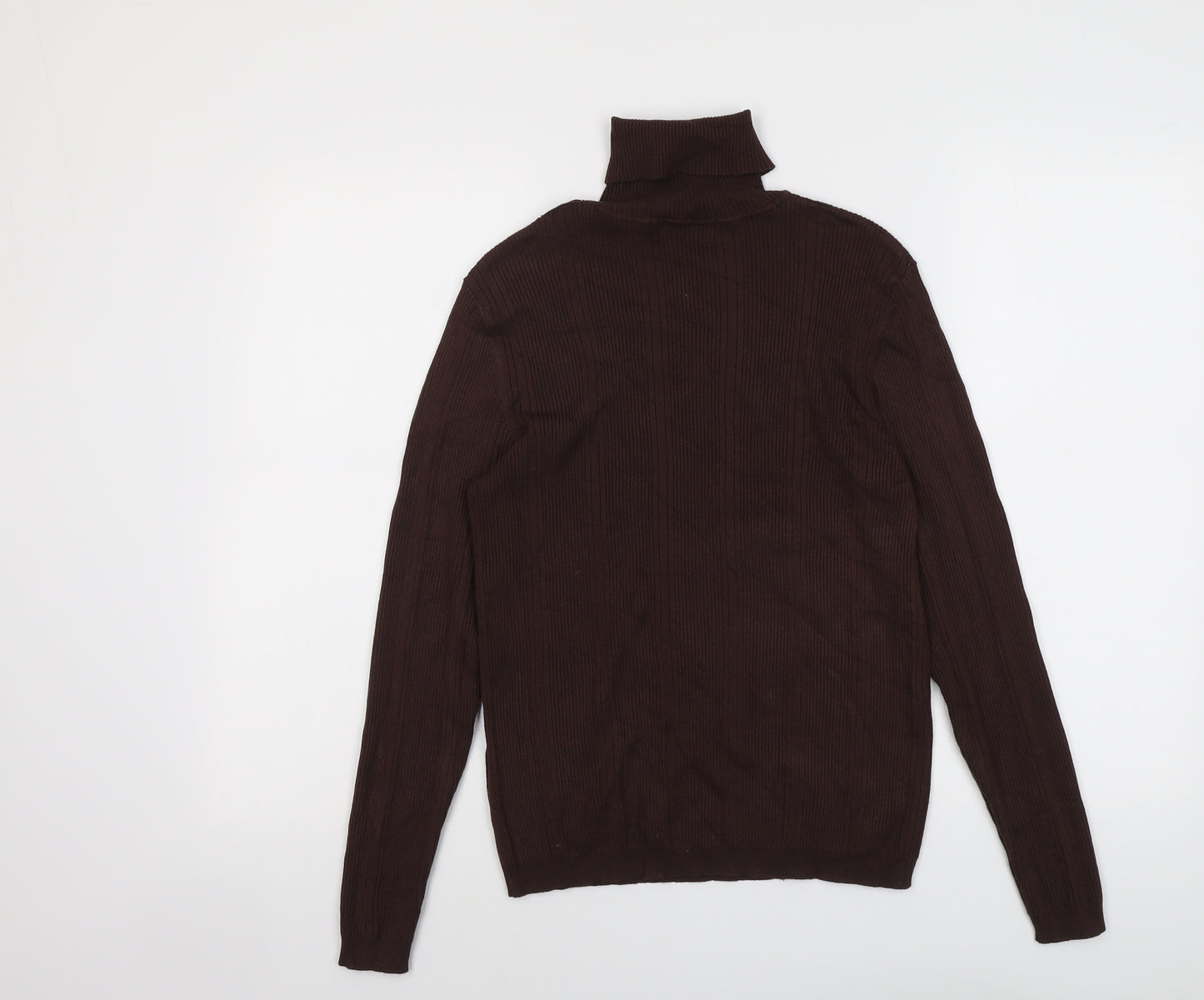 Marks and Spencer Womens Brown Roll Neck Acrylic Pullover Jumper Size 12
