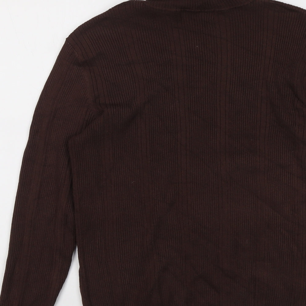 Marks and Spencer Womens Brown Roll Neck Acrylic Pullover Jumper Size 12