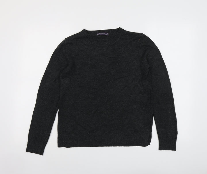 Marks and Spencer Womens Grey Round Neck Acrylic Pullover Jumper Size 10