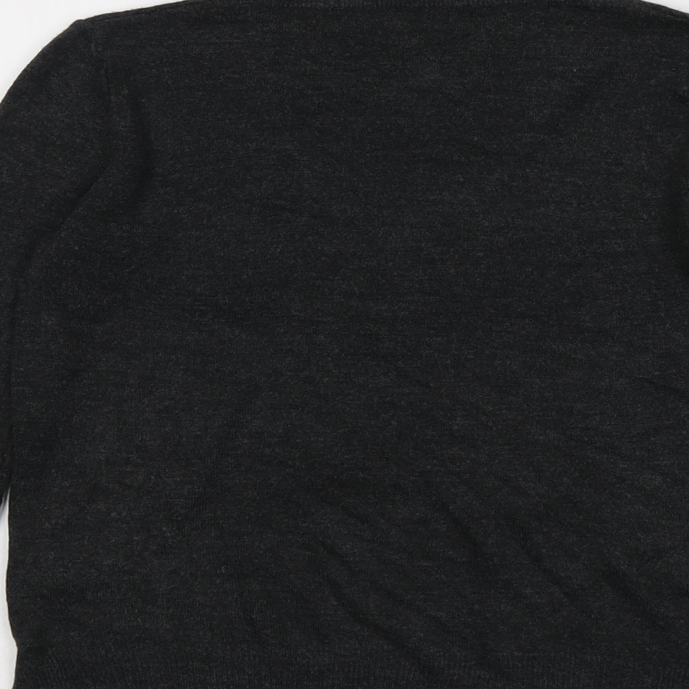 Marks and Spencer Womens Grey Round Neck Acrylic Pullover Jumper Size 10