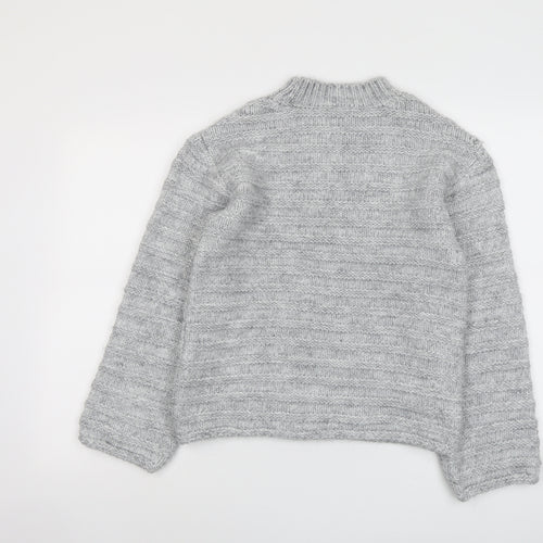 Marks and Spencer Womens Grey Round Neck Acrylic Pullover Jumper Size S