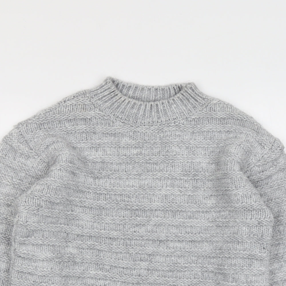 Marks and Spencer Womens Grey Round Neck Acrylic Pullover Jumper Size S