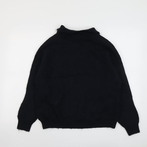 Marks and Spencer Womens Blue Collared Acrylic Henley Jumper Size L
