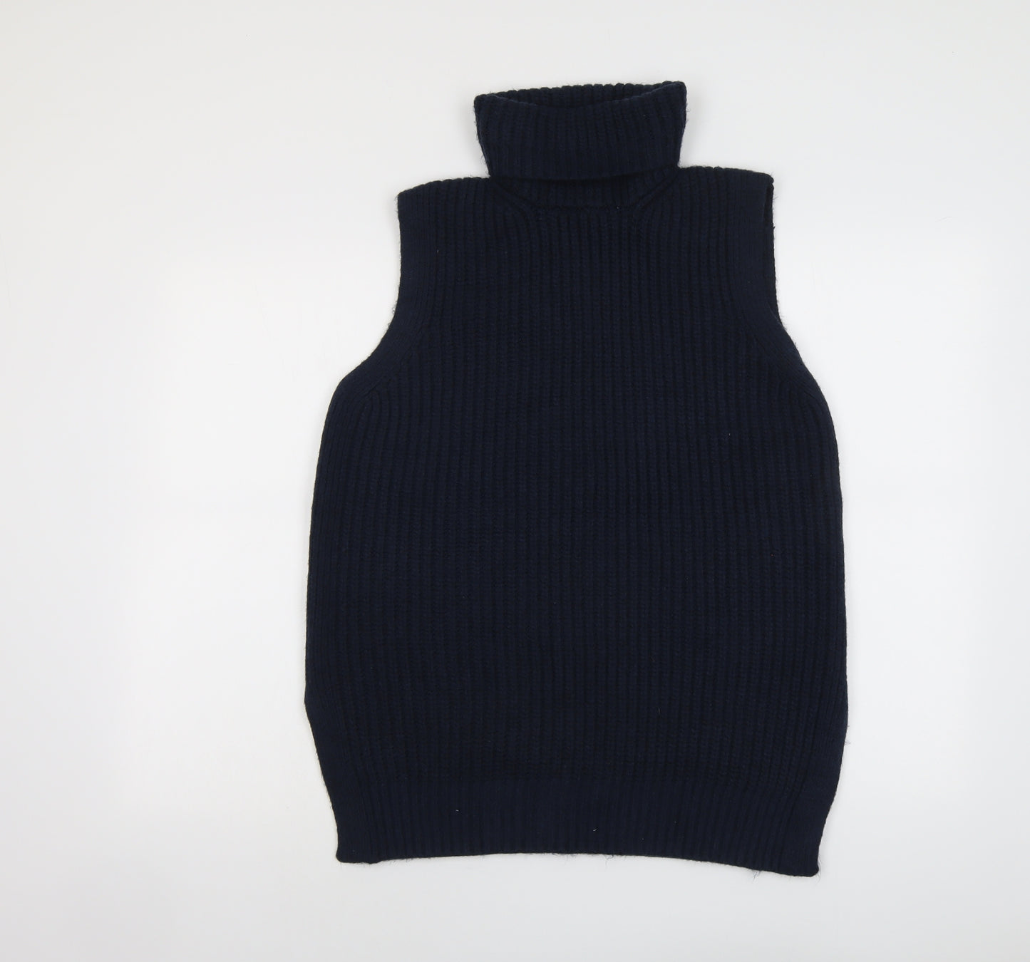 Marks and Spencer Womens Blue Roll Neck Polyester Vest Jumper Size M