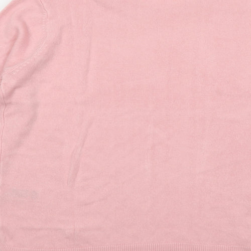 Marks and Spencer Womens Pink Round Neck Acrylic Pullover Jumper Size 14