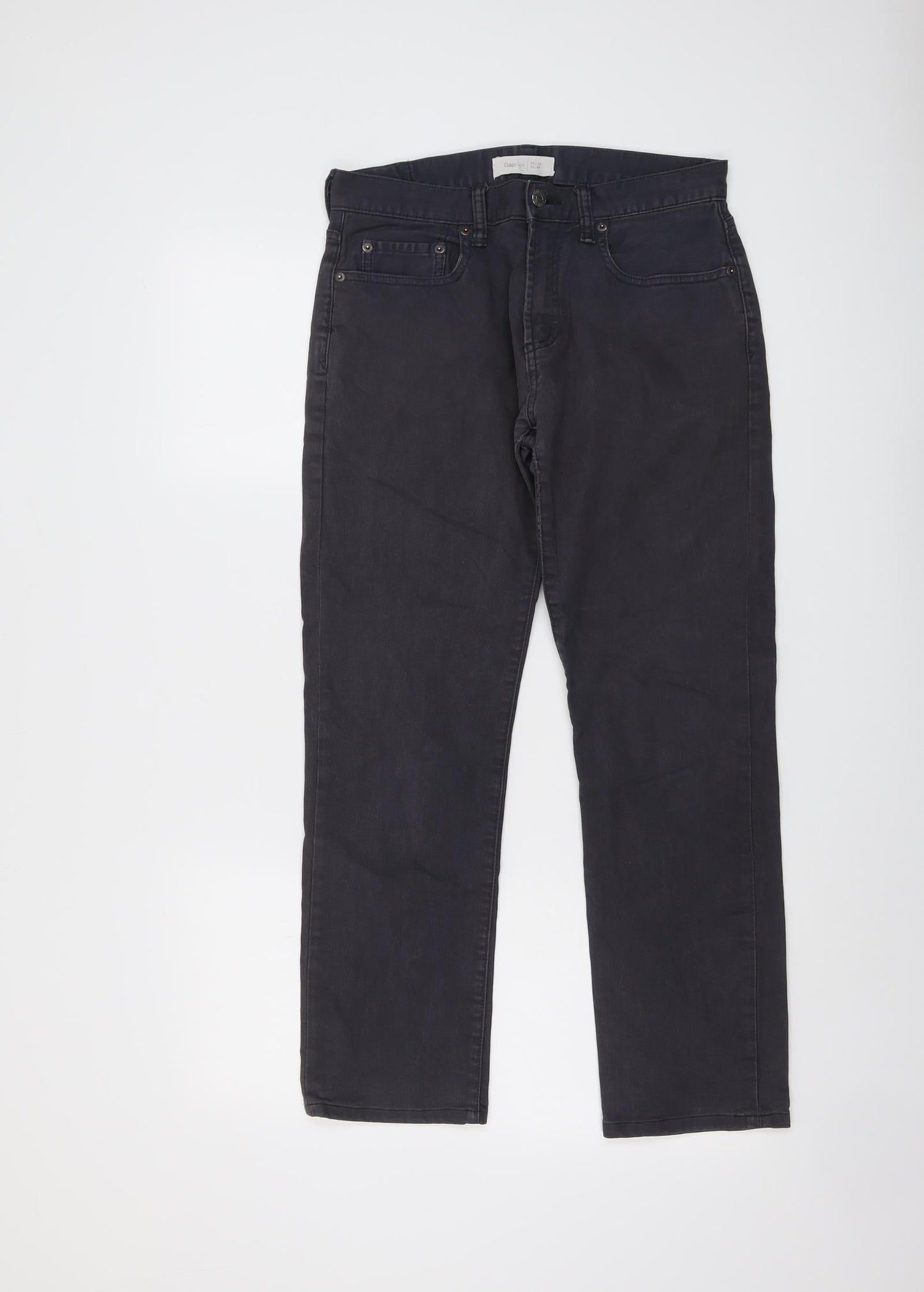 Gap Mens Grey Cotton Straight Jeans Size 28 in L30 in Regular Button