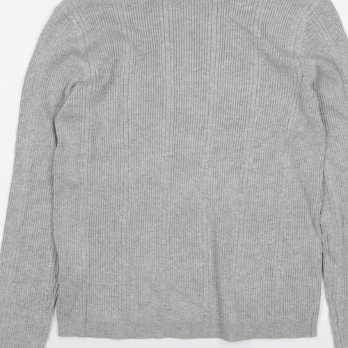 Marks and Spencer Womens Grey Roll Neck Viscose Pullover Jumper Size 10