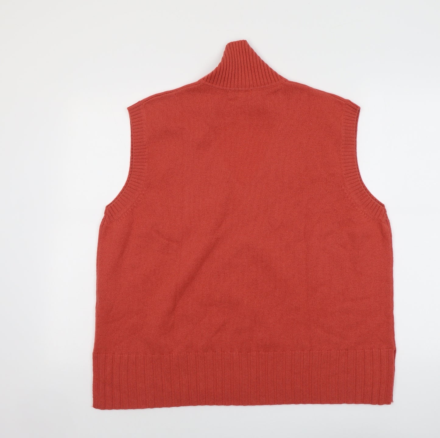 Jaeger Womens Red Collared Wool Vest Jumper Size XL