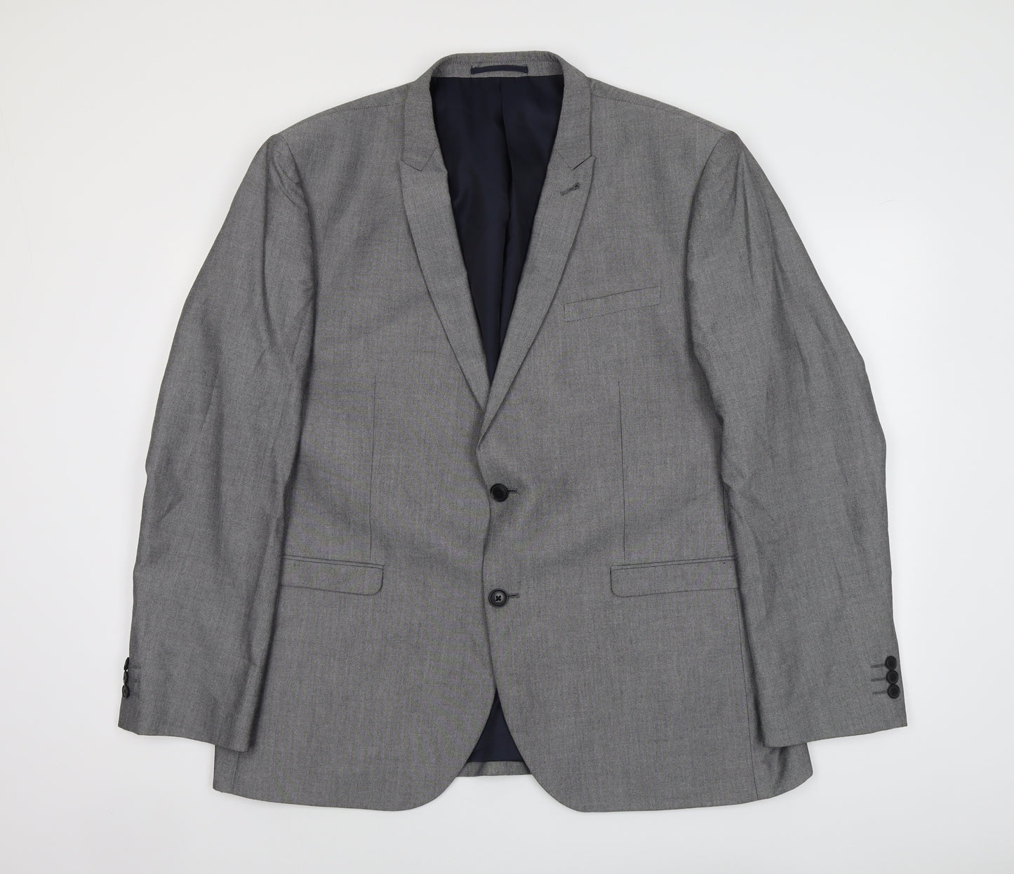 NEXT Mens Grey Polyester Jacket Suit Jacket Size 46 Regular