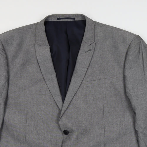 NEXT Mens Grey Polyester Jacket Suit Jacket Size 46 Regular