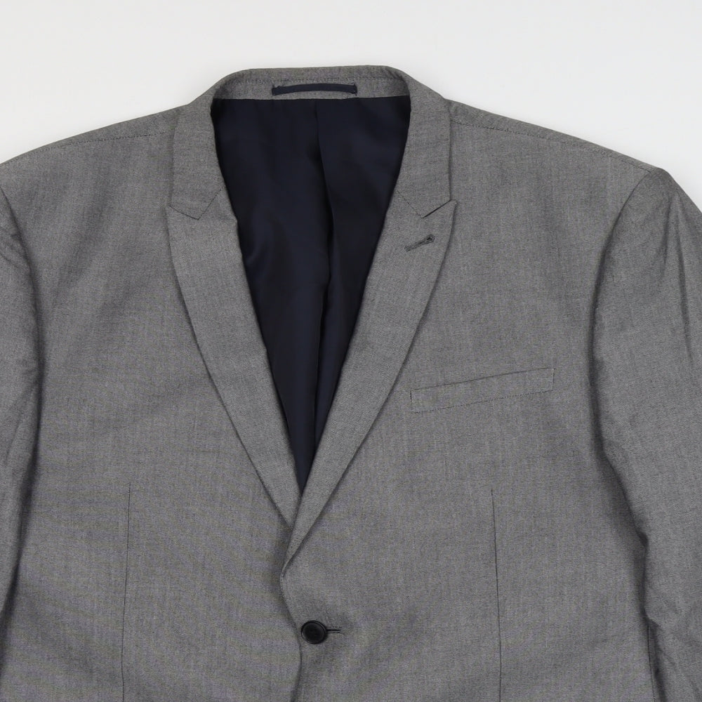 NEXT Mens Grey Polyester Jacket Suit Jacket Size 46 Regular