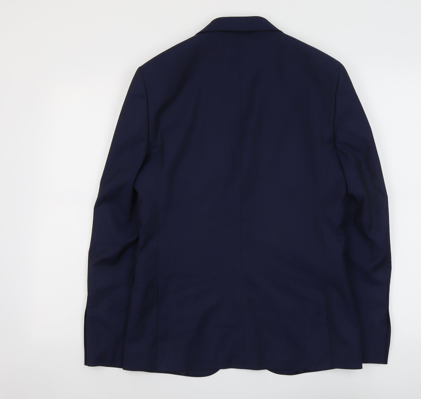 Moss London Mens Blue Polyester Jacket Suit Jacket Size 36 Regular