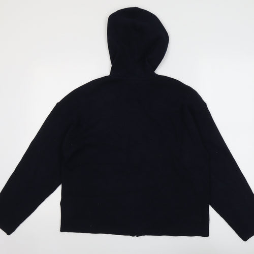 Marks and Spencer Womens Blue Round Neck Viscose Full Zip Jumper Size L
