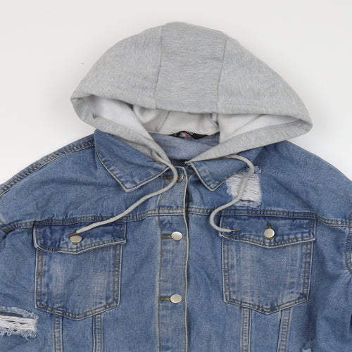 Yours Womens Blue Jacket Size 24 Button - Distressed