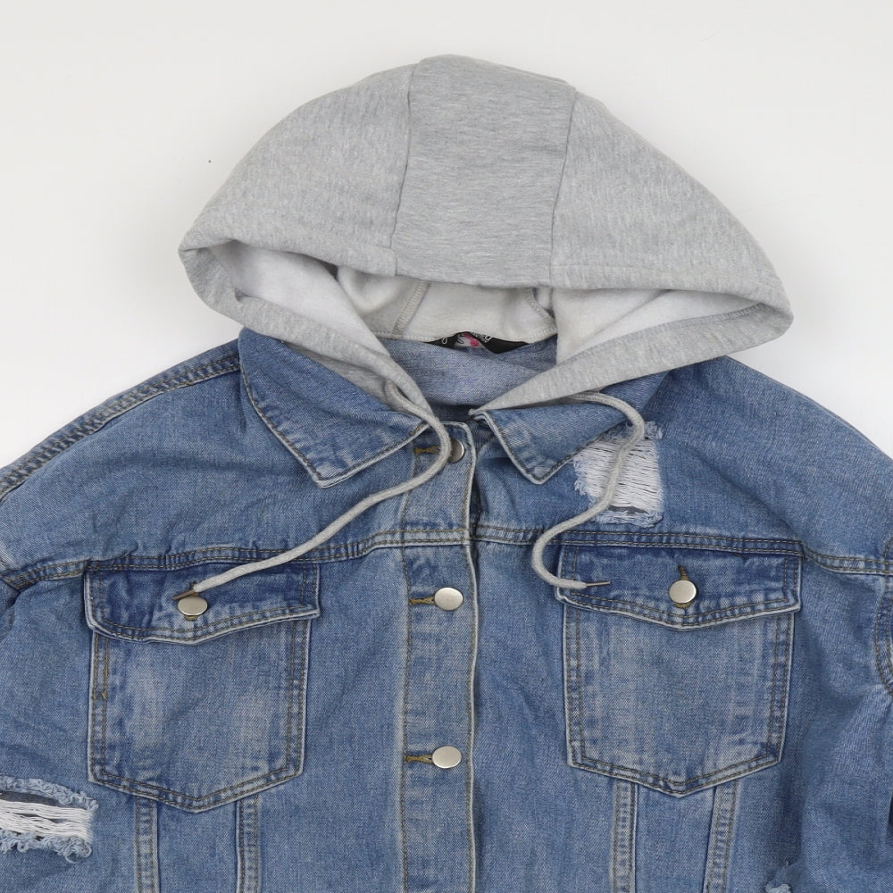 Yours Womens Blue Jacket Size 24 Button - Distressed