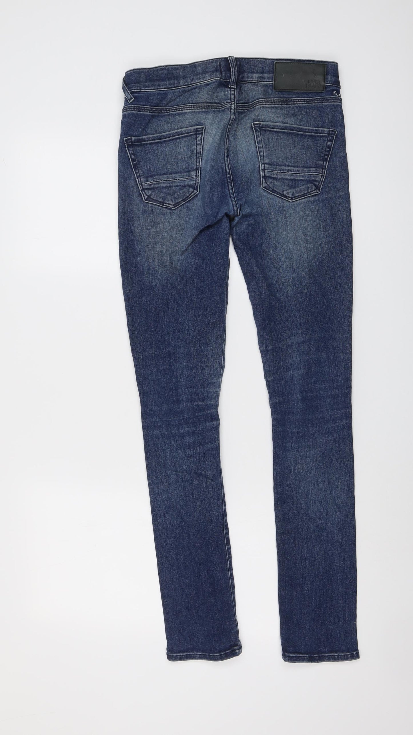 River Island Mens Blue Cotton Skinny Jeans Size 26 in L32 in Regular Button